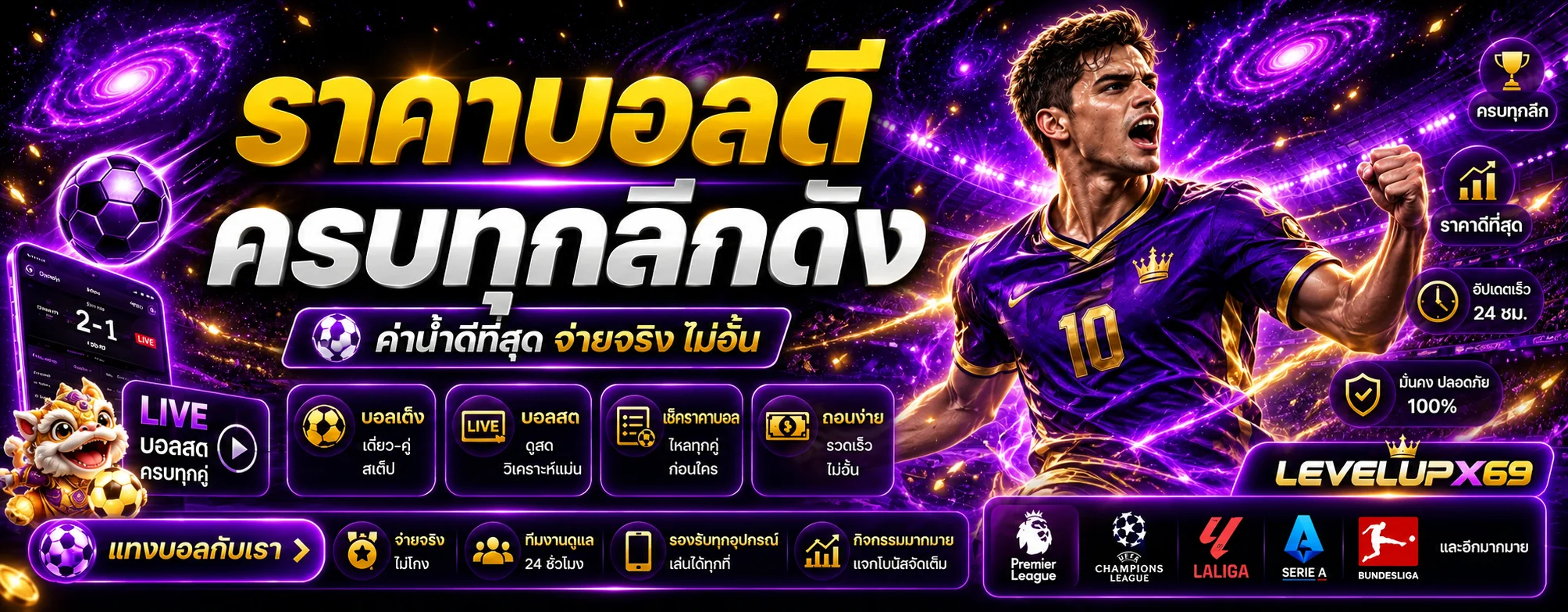 ภาพราคาบอลและผลบอลสด LEVELUPX69